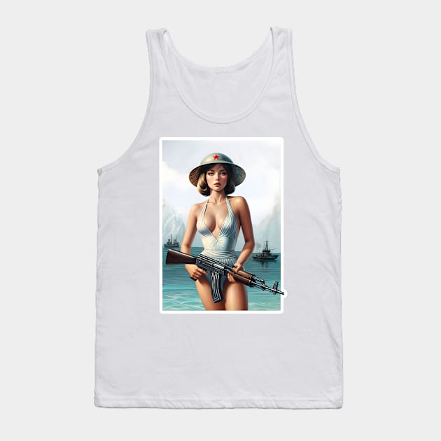 Pinup Girl Tank Top by Rawlifegraphic